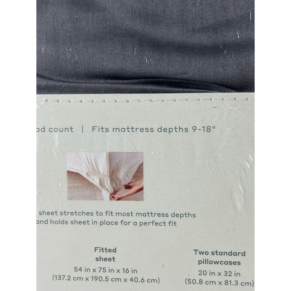 Casaluna Temperature Balancing Sheet Set Size Full Metal Gray 300 TC